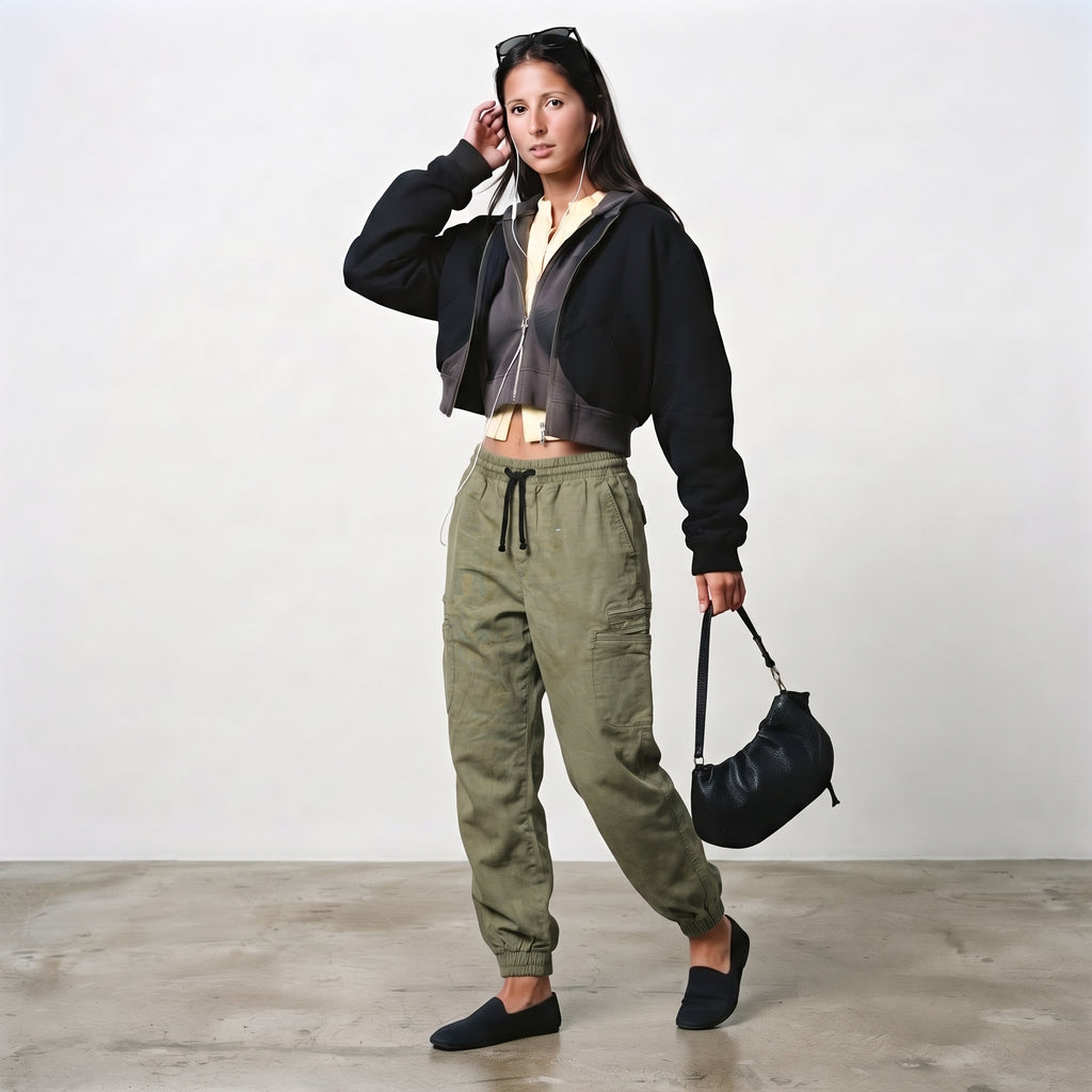 Zara Women's Drawstring Cargo Jogger Pants