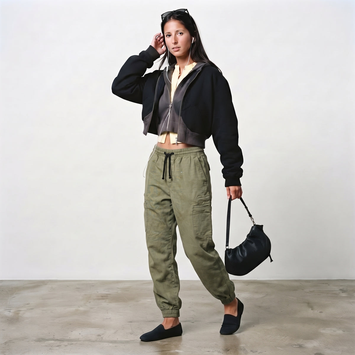 Zara Women's Drawstring Cargo Jogger Pants