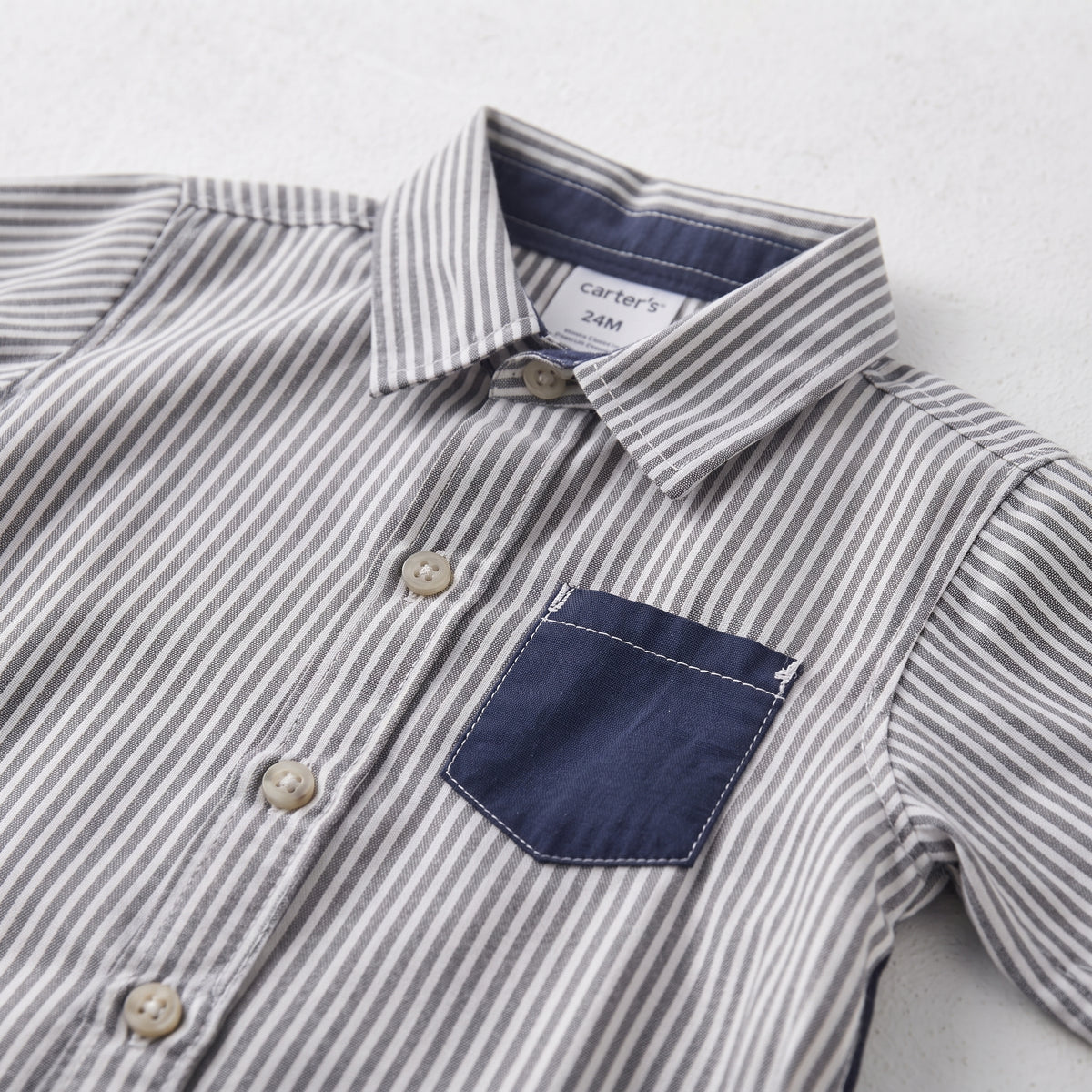 Carter's Toddler Boy 2-Piece Striped Button-Front Shirt & Pull-On Shorts Set